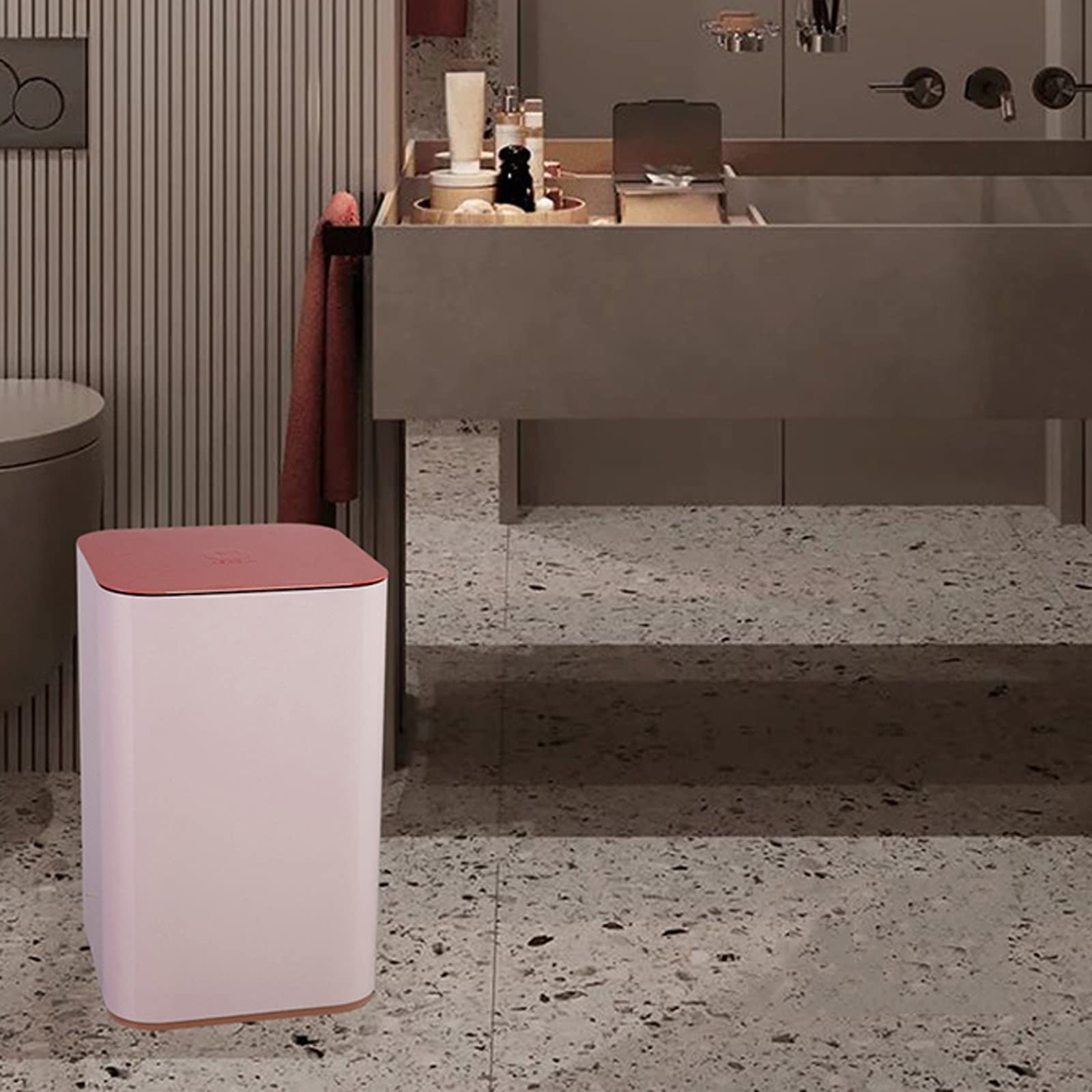 Mülleimer 12 l intelligenter Sensor mit Abdeckung, großes Fassungsvermögen, schönes Schlafzimmer, Wohnzimmer, Mülleimer, Küche, Badezimmer, großer Abfallkorb, Büro, Arbeitszimmer, Papierkorb Küchenmül