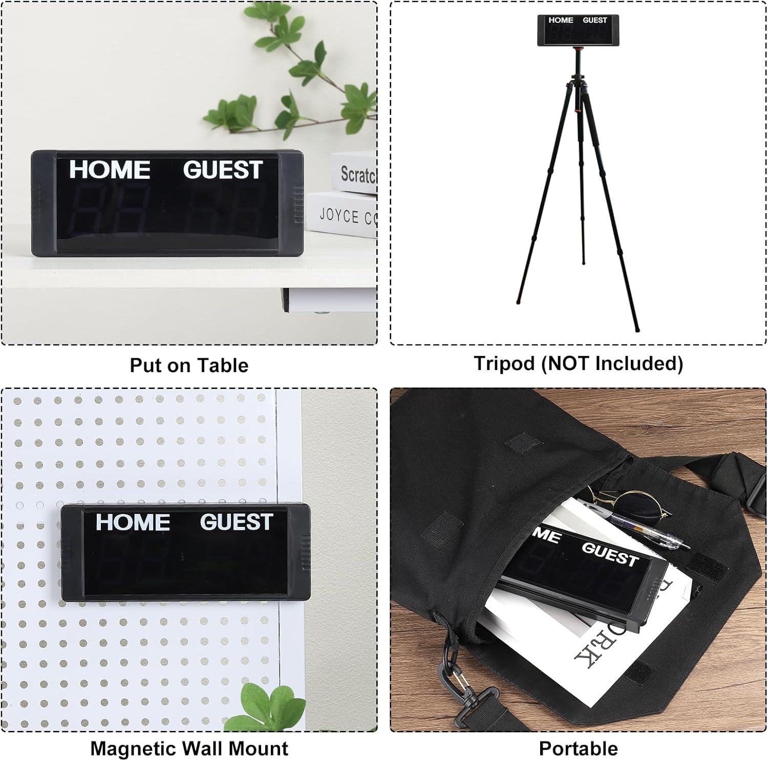 PATIKIL Digital Scoreboard Score Keeper 1.5" Portable Tabletop Electronic Scoreboard with Remote Scoreboard for Basketball Table Tennis Sports Indoor Games