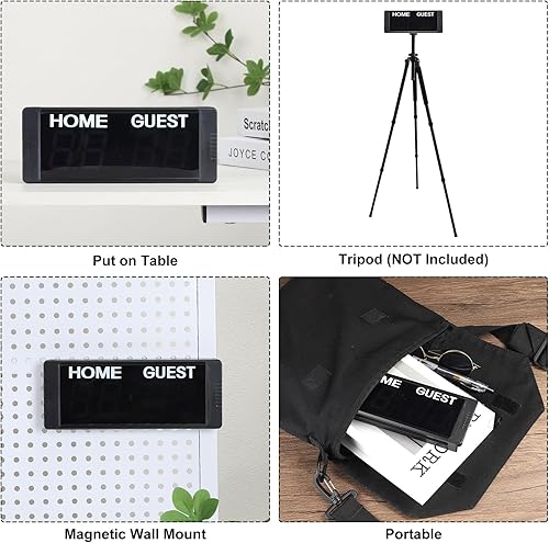 Miniatura 5 de PATIKIL Marcador digital de puntuación Keeper de 1.5 pulgadas, marcador electrónico de mesa portátil con marcador remoto para baloncesto, tenis de