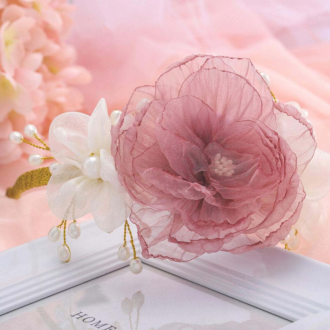 Fascia per capelli con fiori per neonati, fascia per capelli per bambini piccoli, fasce floreali per neonati, fermaglio per fiori bianco avorio crema