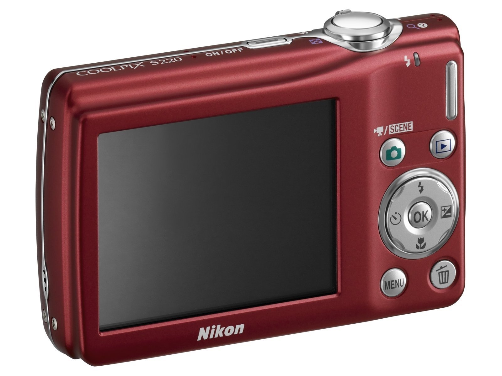 Nikon Coolpix S220 Digital Camera - Red (10.0MP, 3x Optical Zoom