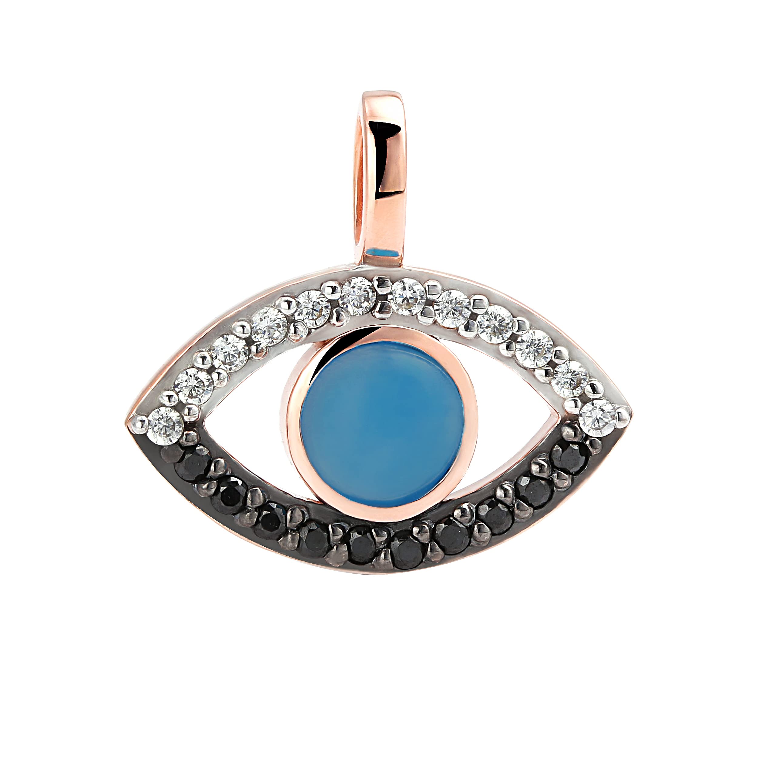 NKlaus Para 11 x 7,4 mm kolczyki sztyfty lub zawieszka do łańcuszka ze srebra próby 925 evil eyes kolczyki baluer agat