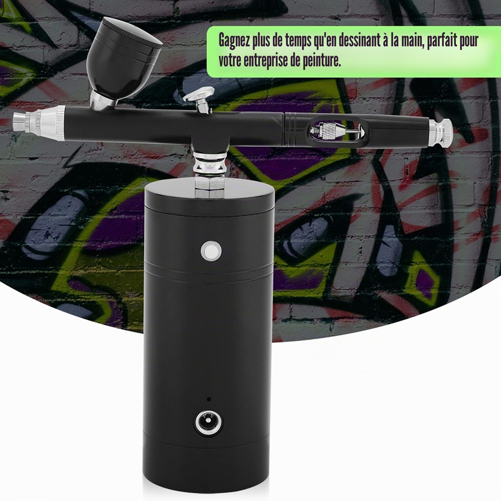 Mini Compresseur d'Air Pistolet Aérographe Sans Fil Portable 0.3mm 7CC Capacité pour Peinture d'Art et Modèles Sans Huile
