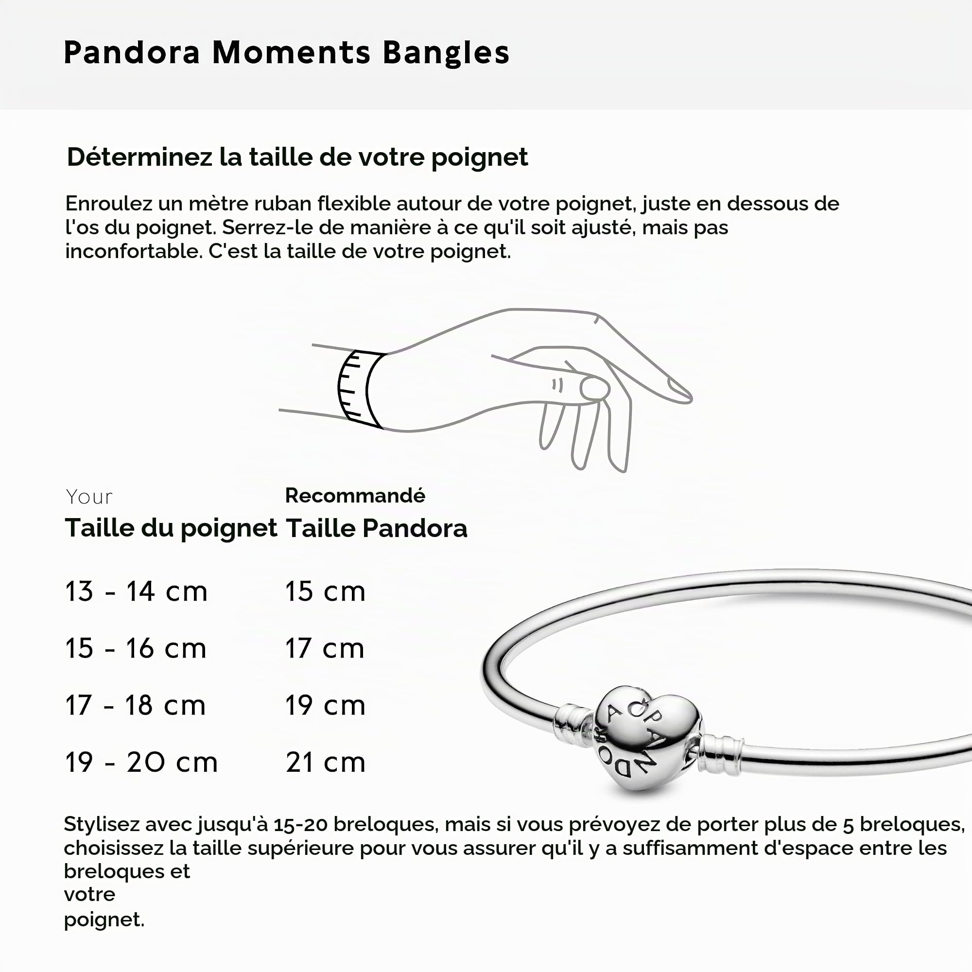 Pandora Icons Bracelet jonc à fermoir en forme de cœur