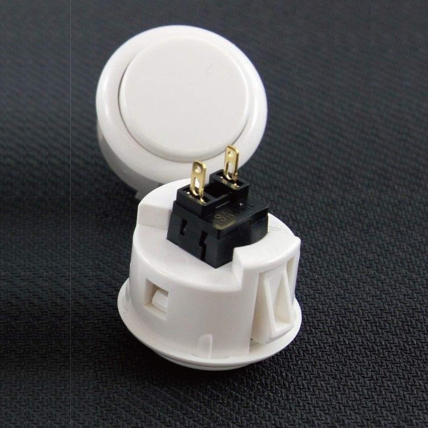 2 pcs OBSF-30 Original Push Button 30mm - for Arcade Jamma Video Game & Arcade Joystick Games Console (White) S@NWA
