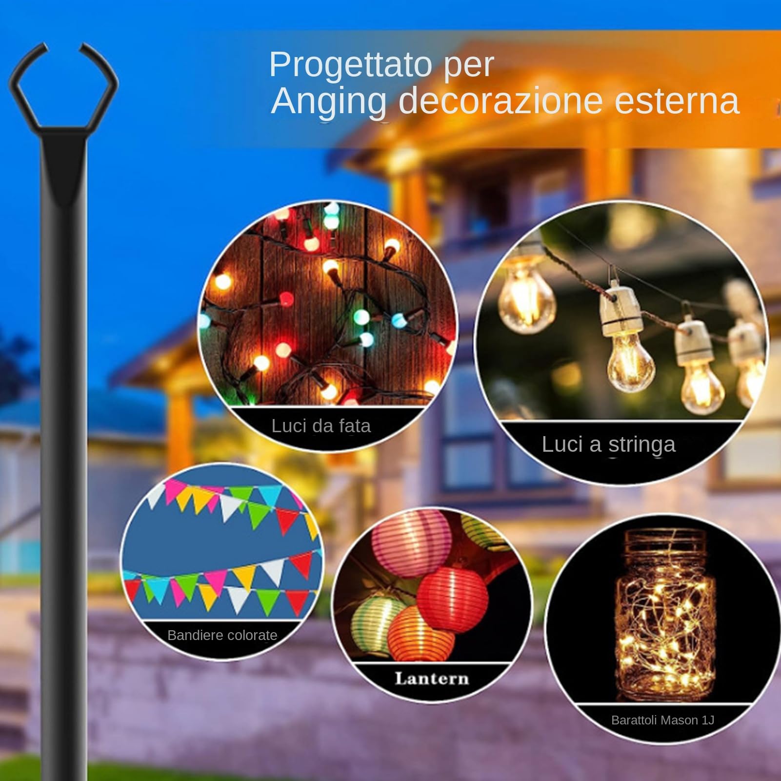 Poteaux Pour Guirlandes Lumineuses Support De Luminaire Métallique Stable