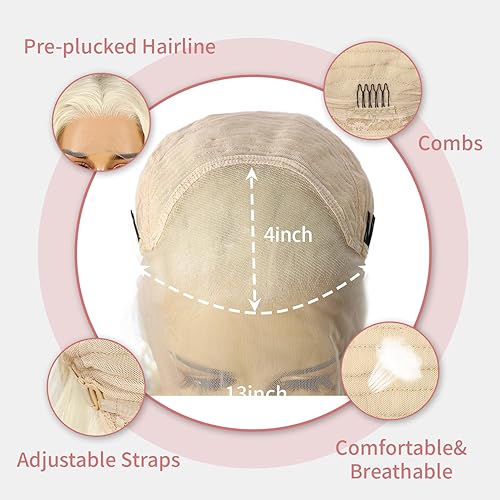 Miniatura 6 de SAPPHIREWIGS Peluca de encaje frontal rizado de 30 pulgadas, rubio miel, pelucas largas de onda profunda para mujer, pelucas de encaje sintético de
