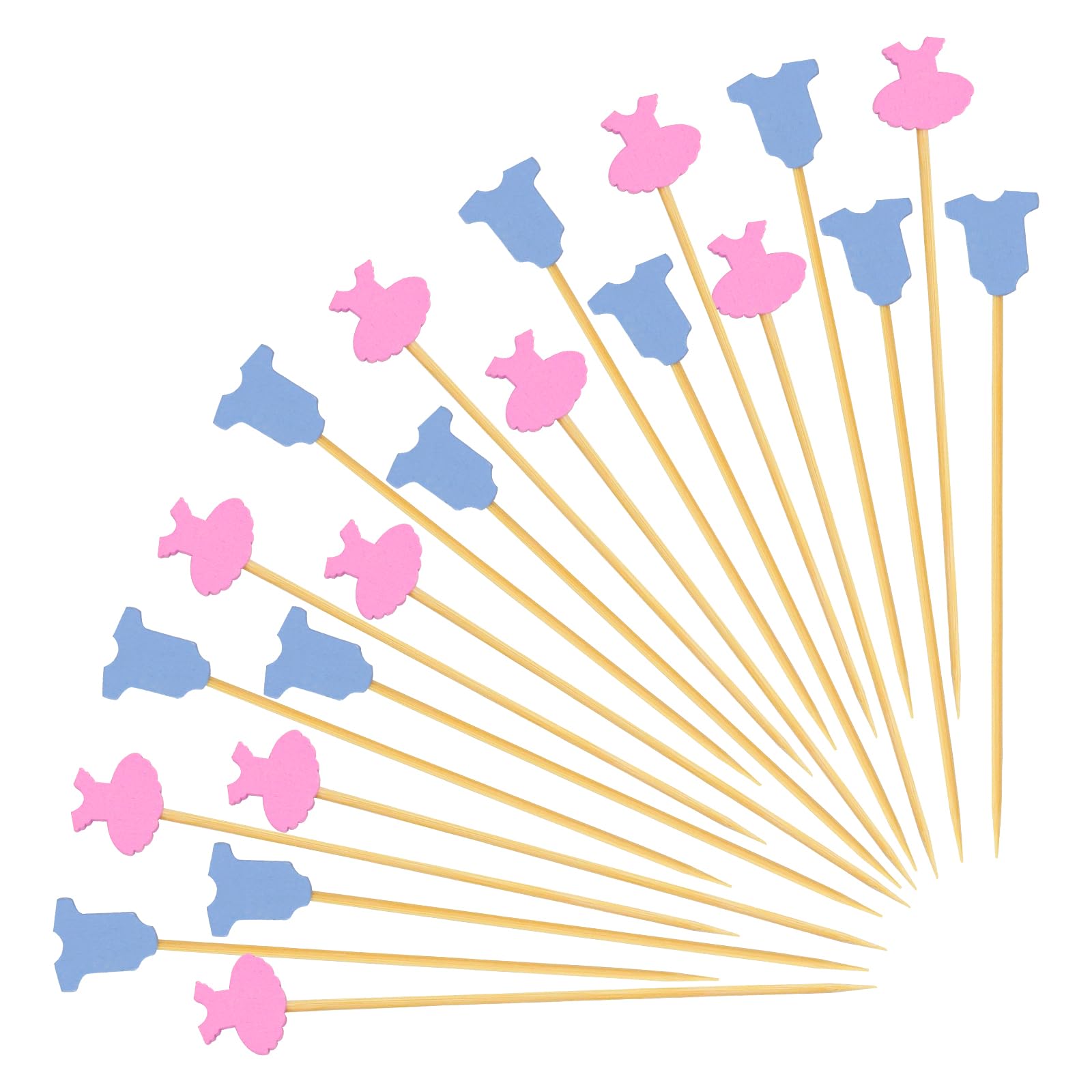Photo 1 of 100PCS Gender Reveal Cocktail Picks 4.7 Inch, Boy or Girl Fancy Toothpicks Bamboo Appetizer Toothpicks Food Picks for Birthday Baby Shower Gender Reveal Party Decorations (Gender Reveal)