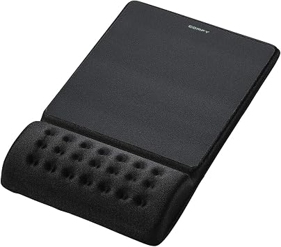 ELECOM Mouse Pad with Wrist Rest"Comfy" Smooth Control/Ergonomic Design/Reduce Wrist Fatigue/Memory Foam Black MP-096BK