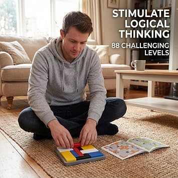 Puzzle Games, Brain Teaser Puzzles with 88 Challenging Levels, Logic Puzzle for Mind Stimulation, Portable Puzzle Box for Adults and Families