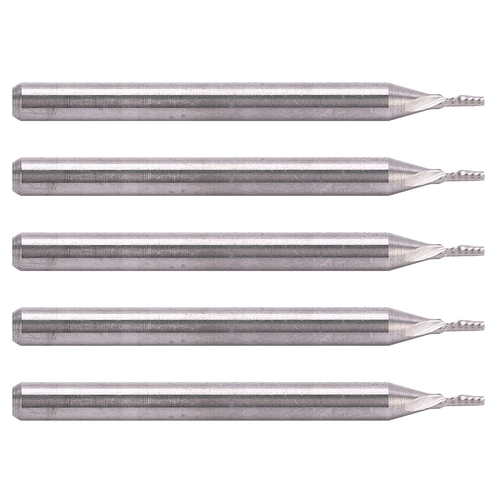 Marhynchus Frez Spiralny, Zestaw Frezów CNC ze Stali Wolframowej 5 szt. Głowica Tnąca 1 Mm Trzpień 3,175 Mm Długość 39 do Rzeźbienia w Drewnie Router CNC i Grawerowanie