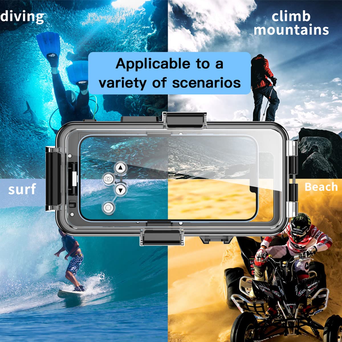 AICase 30M Fotografia subacquea Seatouch 4 Max Custodia subacquea per iPhone 14 pro max/13 pro max/12 pro max/12 mini/11/11 pro/11 pro max/XR/X/8 Plus/7 Plus universal waterproof case for all iphones