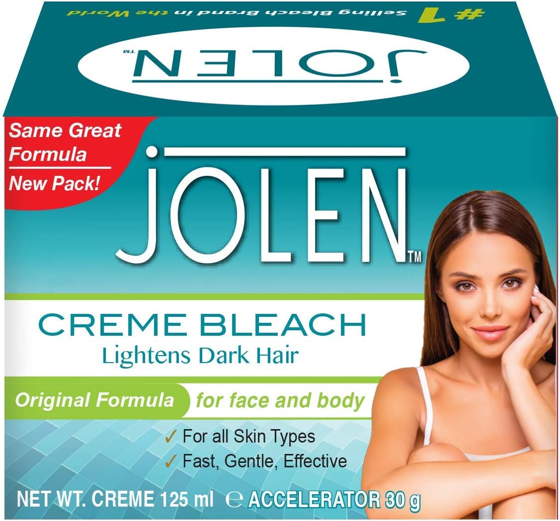 Jolen Crème Bleach Lightens Dark Hair. Original Formula for Face and Body Hair. 125ml