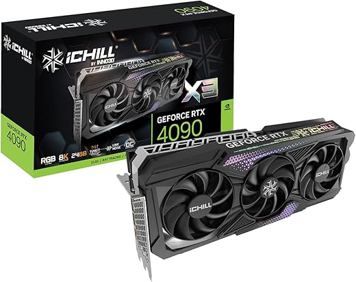 Inno3D Nvidia Geforce RTX 4090 Ichill X3 24Gb Gddr6X Pci-E 4.0 X16 384-Bit Gaming Graphics Card-C40903-246Xx-1833Va47,pci_e_x4