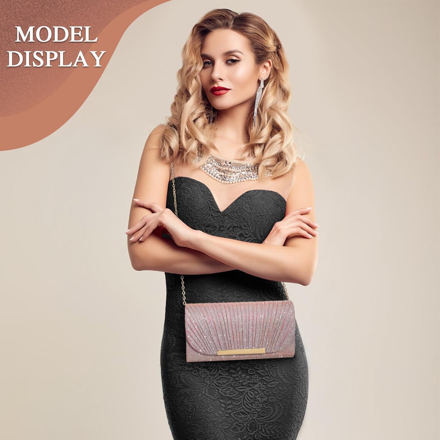 UBAYMAX Evening Bag Clutch Purses for Women Lady Girl Handbags Crossbody Bag Wedding Bag for Prom Party Wedding Engagement | Wedding Bag, for Prom Party, Wedding, Engagement - Image 2