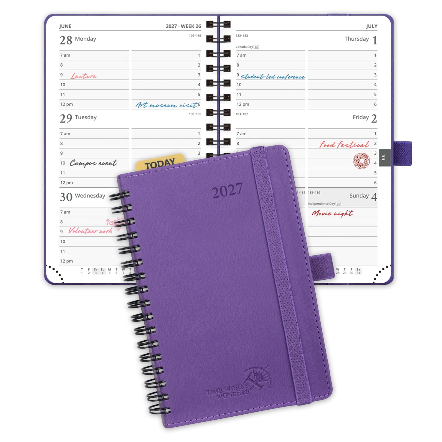 POPRUN Pocket Diary 2027 Week to View A6 Soft Cover Small Spiral Diary โ image 1
