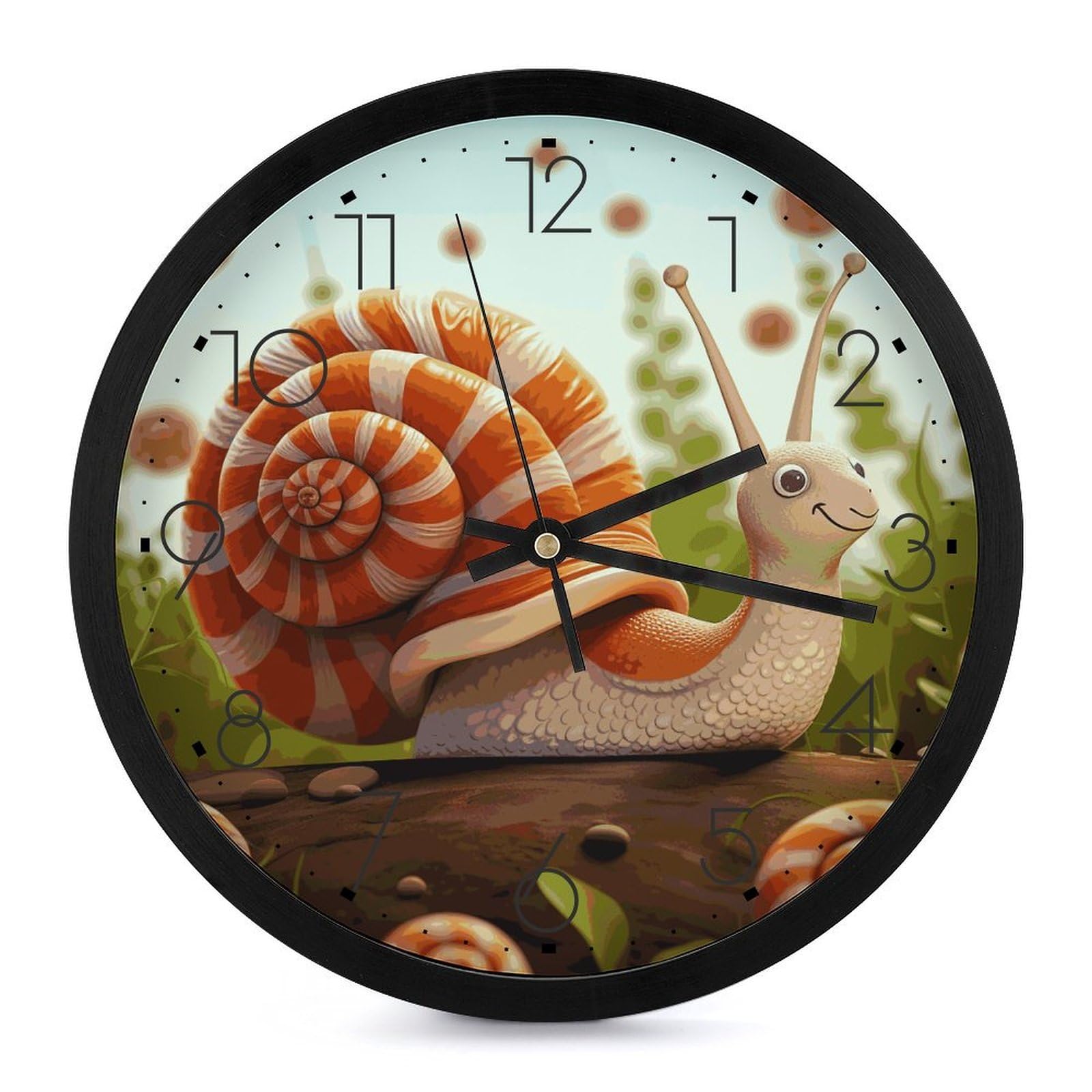 Horloge murale design escargot de 25 cm silencieuse pour enfant