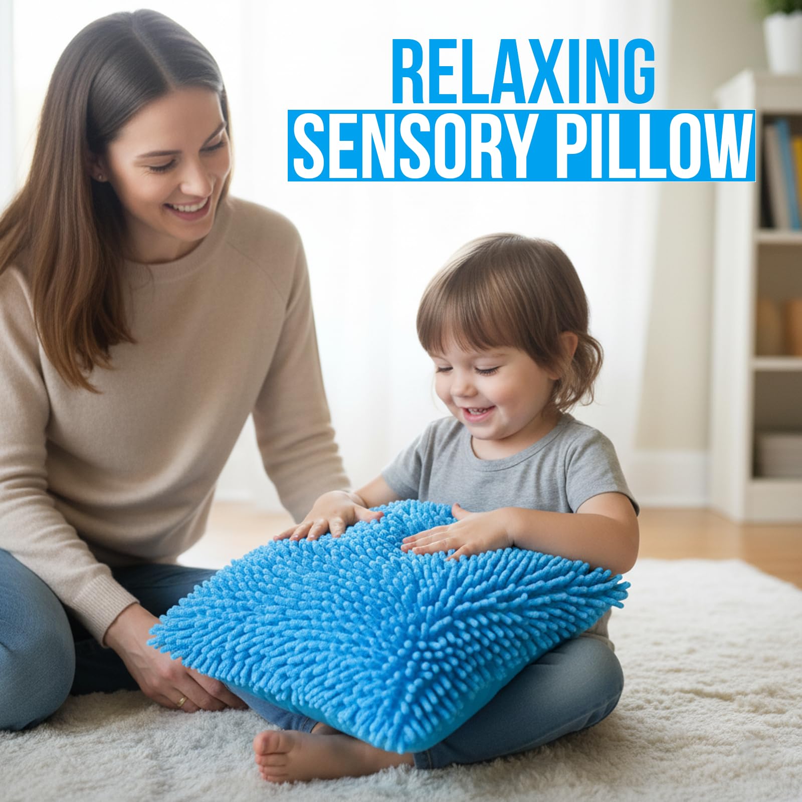 Vibrating Sensory Pillow for Kids, 12 x 12 Calming Minky Sequin Pillow — Amazon image 6