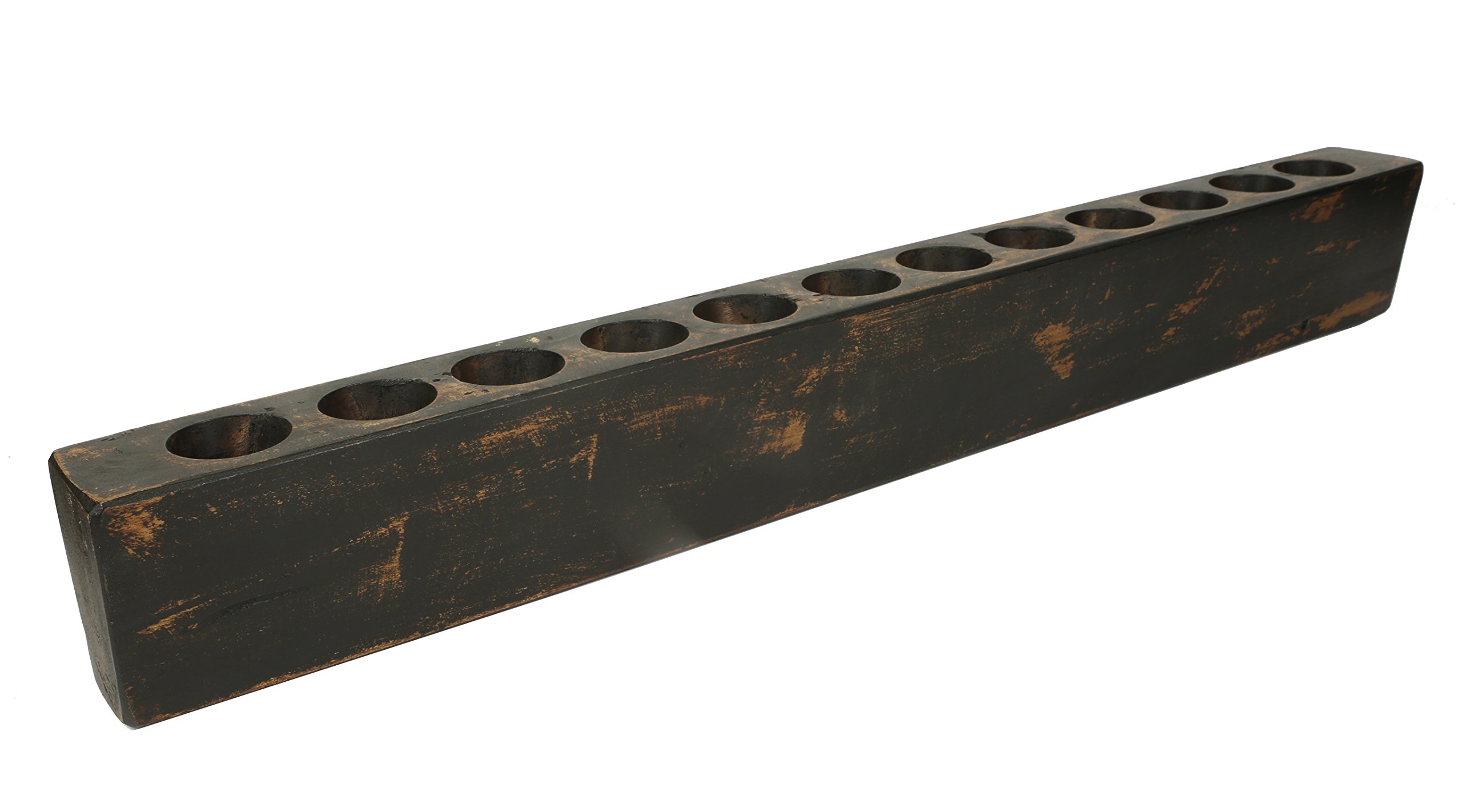 Mexican Imports Sugarmold Wooden Candleholder-Mold Only-12 Hole-Black