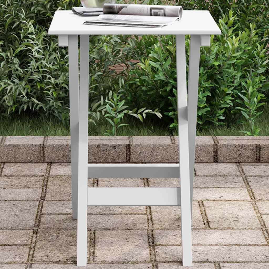 Tavolino pieghevole in legno massiccio di pioppo, bianco, per giardino, terrazza, balcone e interni, resistente alle intemperie, salvaspazio, stabile, facile da pulire, versatile, ideale per