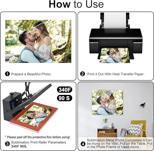 Miniatura 13 de 6 hojas de aluminio para sublimación (8 x 10 pulgadas), espacios en blanco de sublimación de metal, marco de pared de metal, decoración de pared