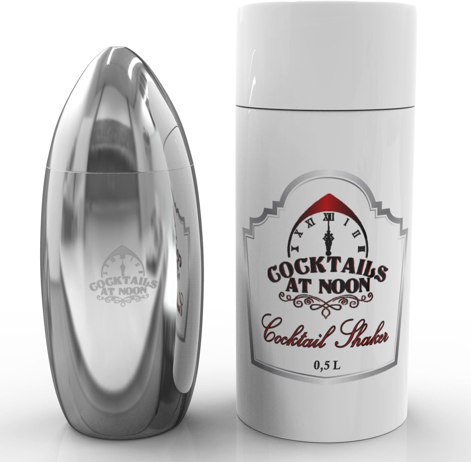 Cocktails At Noon Martini Shaker with Recipes. Elegant and Well Made. Ideal Gift