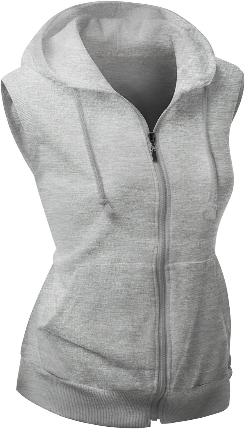 XprilWomen's Cotton Zip Up Hoodie Vest