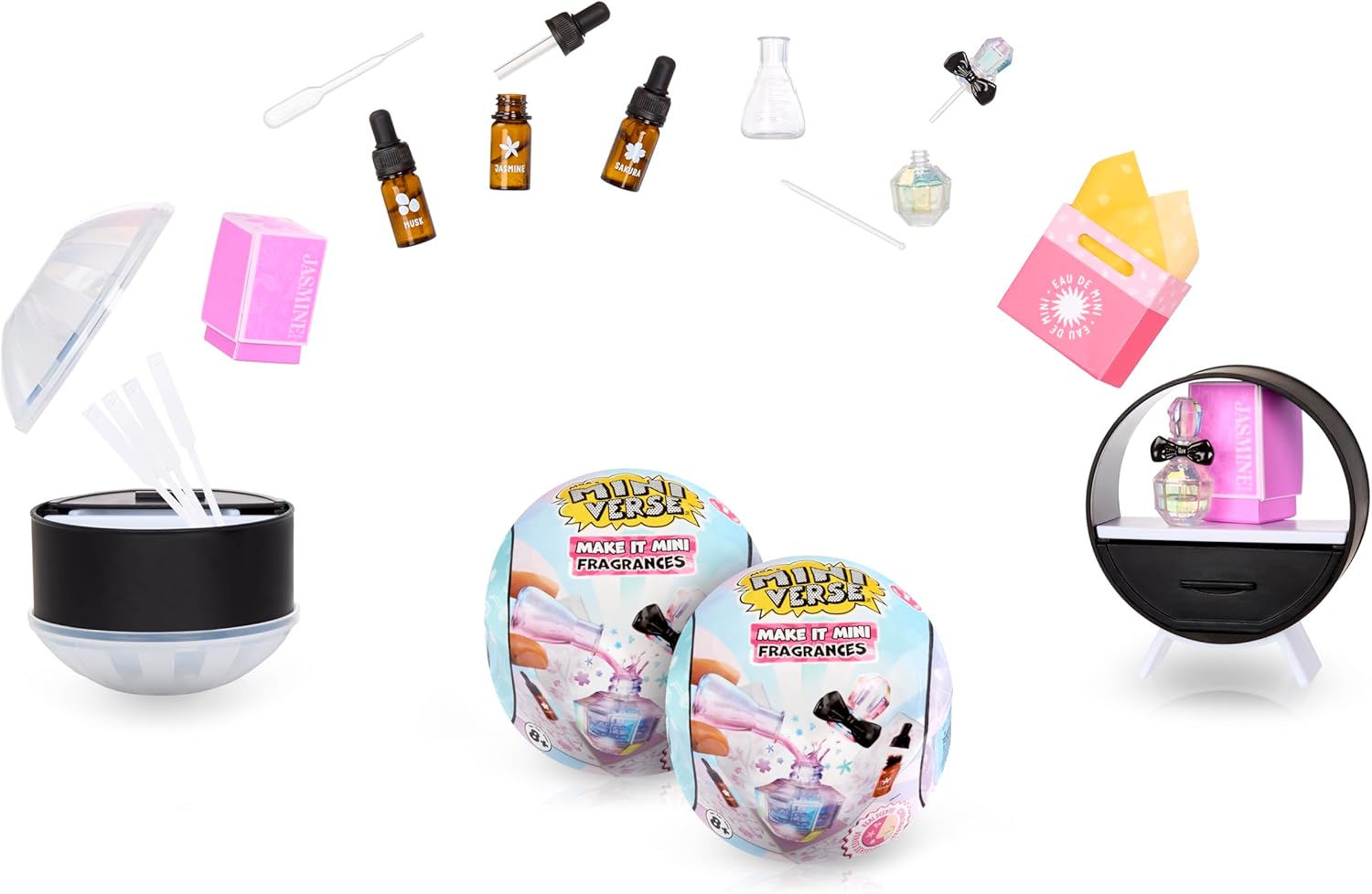 MGA's Miniverse - Make It Mini Fragrances Mini Collectibles (2-Pack) Blind Pack, DIY, Real Cosmetics, Perfume, Amber, Woodsy, Fruity, Floral, Fresh Scents, Non Toxic, Collectors, 8+