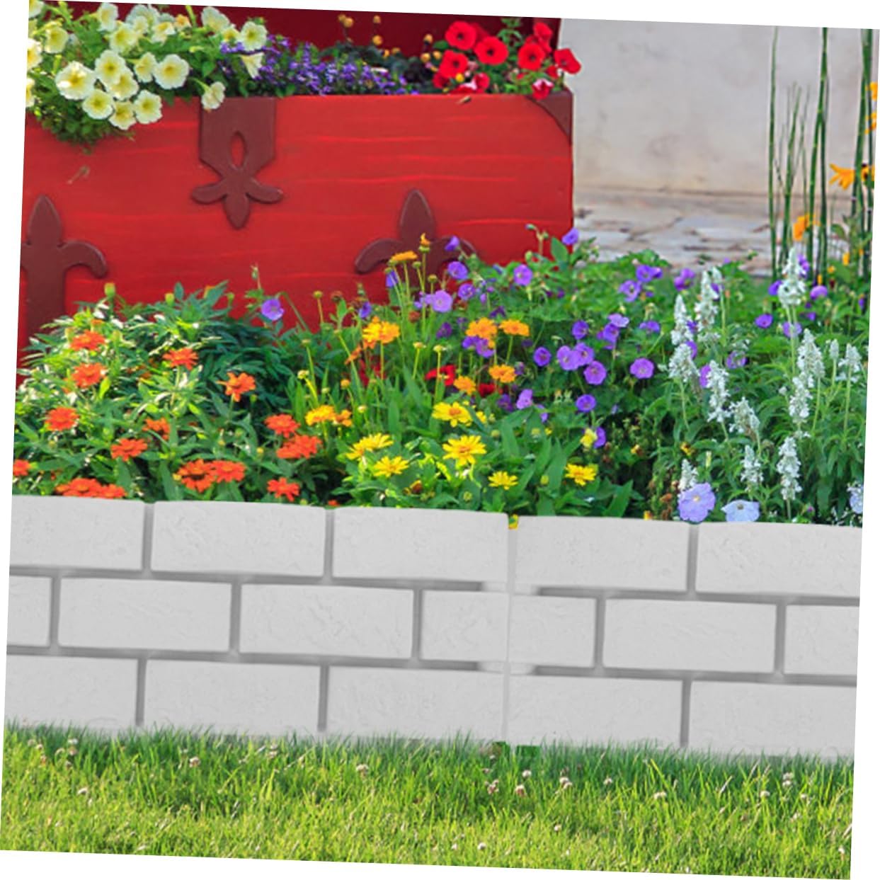 BESPORTBLE 3pcs Plastic Simulation Fence White Garden Picket Fence Decorative Landscape Edging for DIY Plant Borders