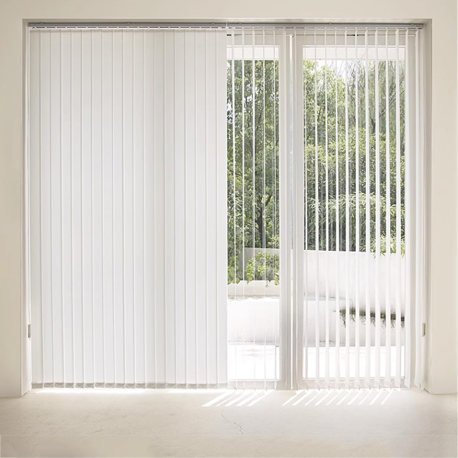 Lamellenvorhang Raumverdunkelnd Komplettset Vertikaljalousie Tür Fenster Lamellen Rollo Sichtschutz Sonnenschutz Jalousien Schiebegardine,für Terrassenschiebetüren,Breite x Höhe (180cm x 180cm)