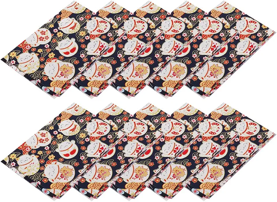 Yosoo 10 Peças de Tecido Acolchoado de Algodão, Tecido Artesanal Não Tóxico, Macio e Respirável, Faça você Mesmo Com 10 Estampas Diferentes, para Costurar Bolsas, Roupas de Bonecas,