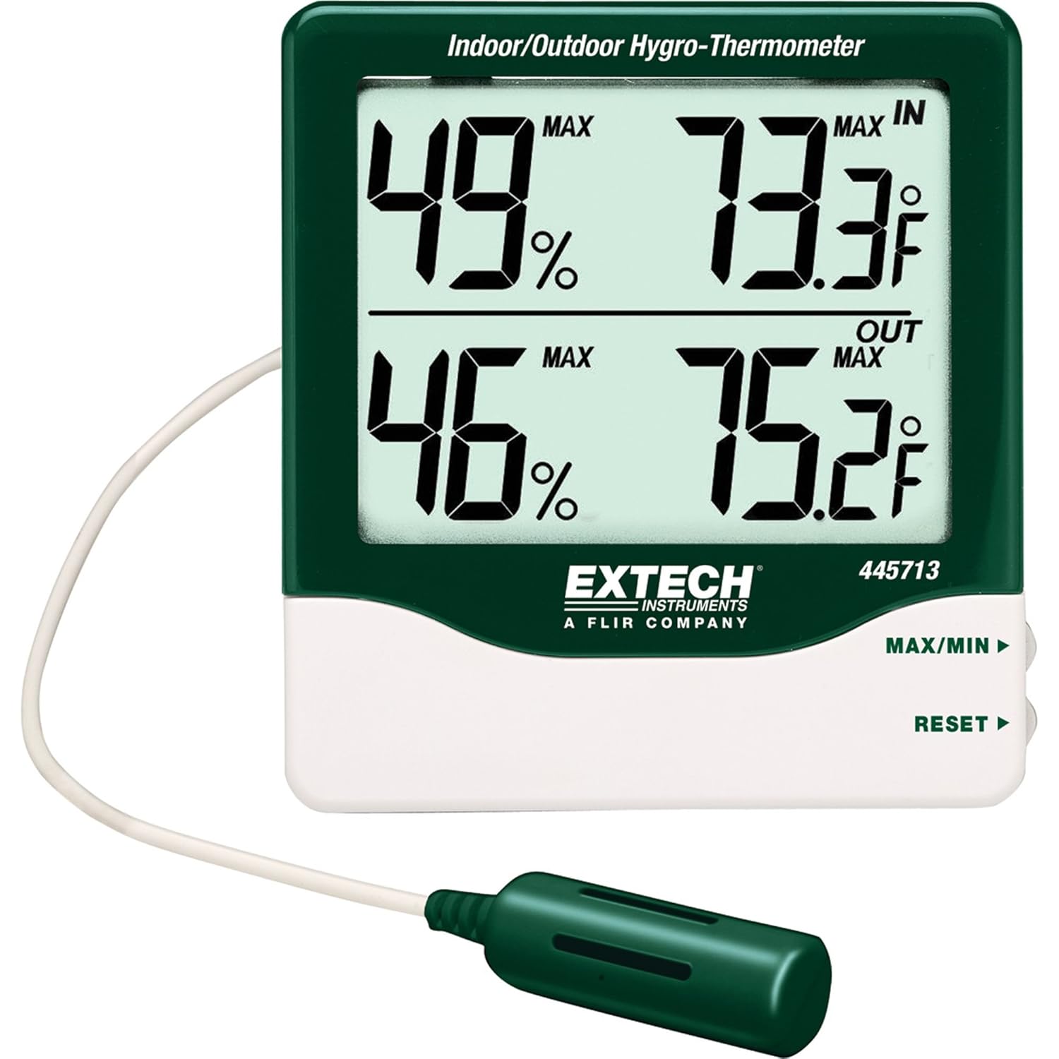 Extech Instruments 445713 Big Digit Indoor/Outdoor HygroThermometer