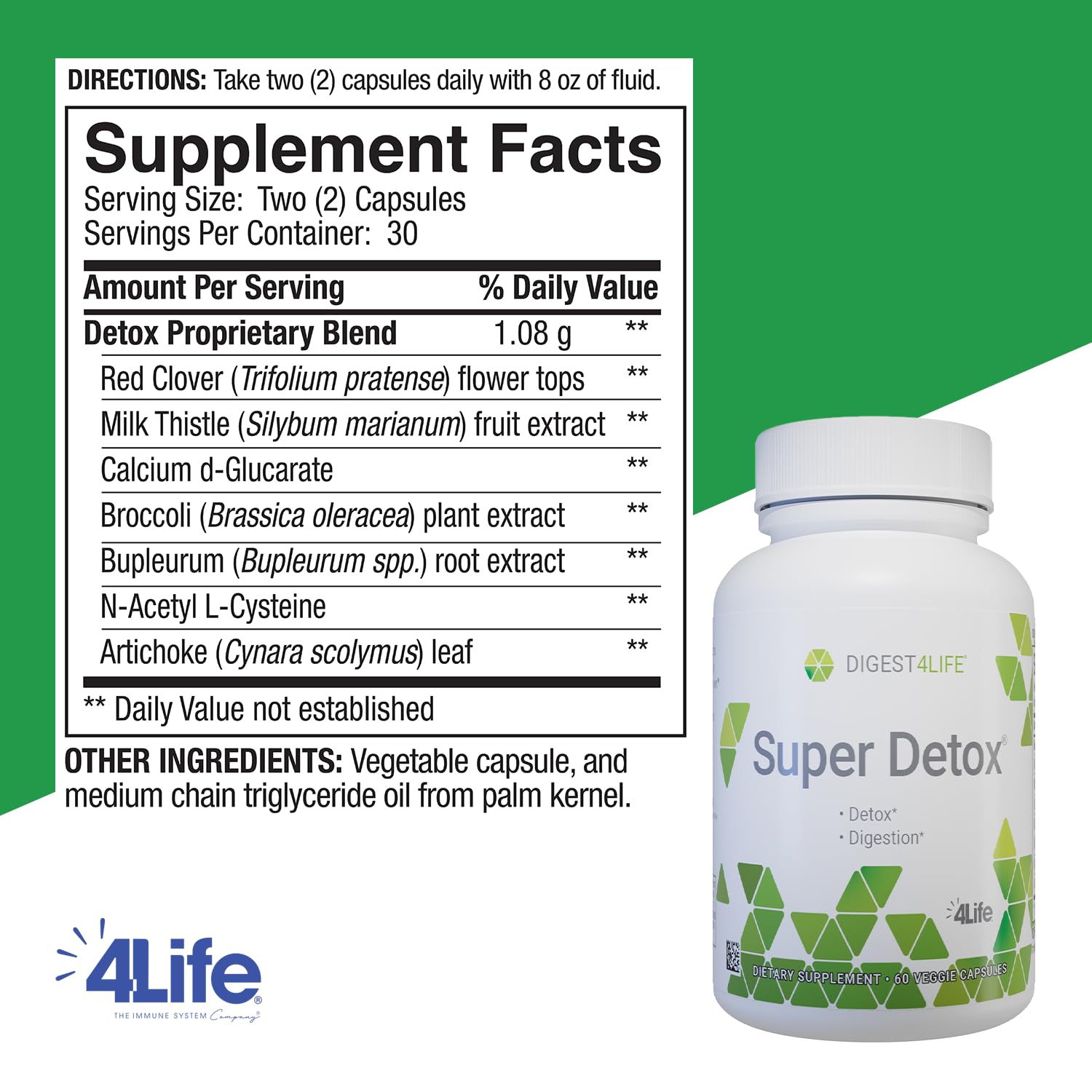 4Life Super Detox, Dietary Supplement, Supports Detoxification and Liver Function with Artichoke, Calcium D-Glucarate and Milk Thistle - 60 Capsules - Image 2