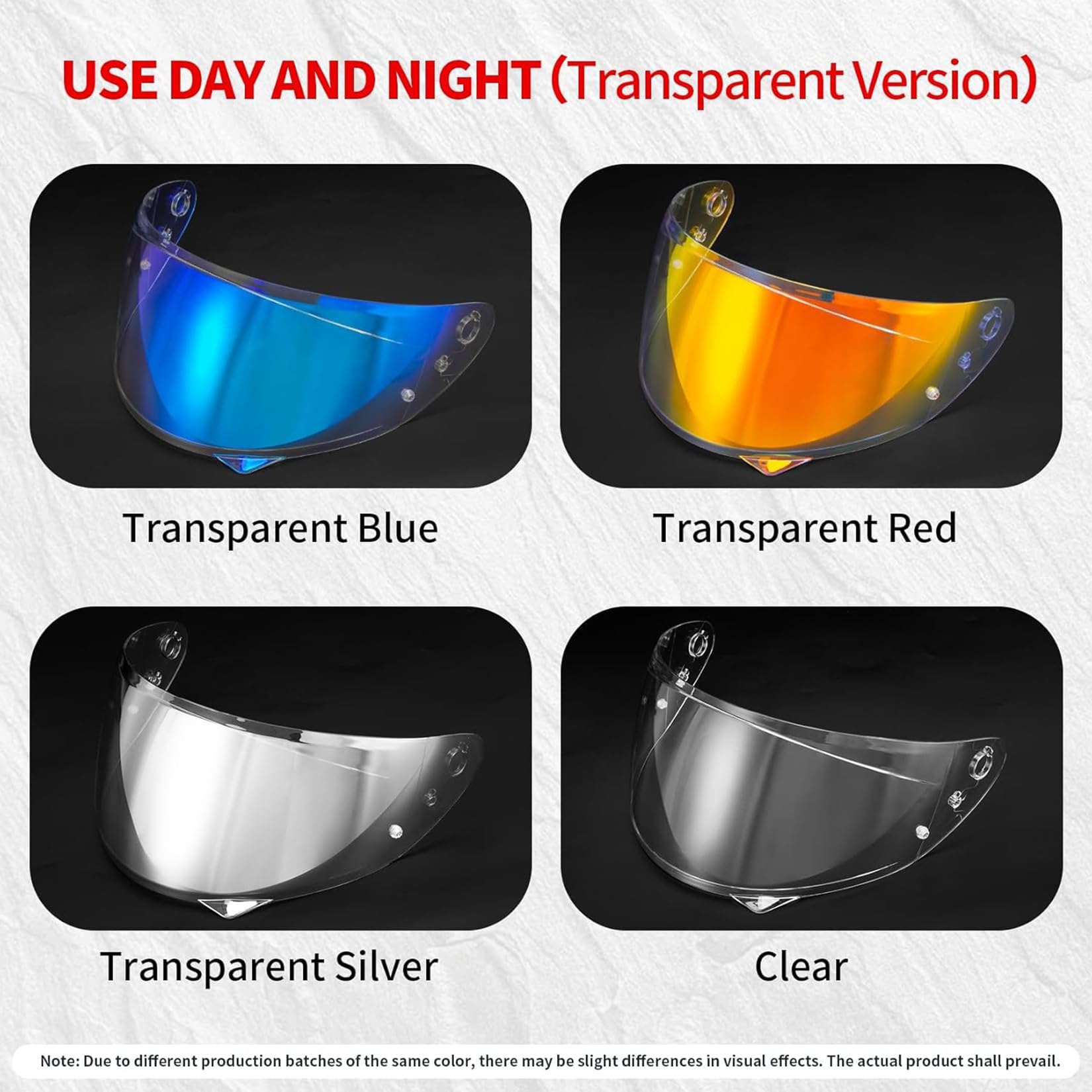 PSLER Visiera Casco per HJC HJ-34P C10 - Visiera Colorata Accessori per Casco da Moto Ricambio(Rosso Trasparente)