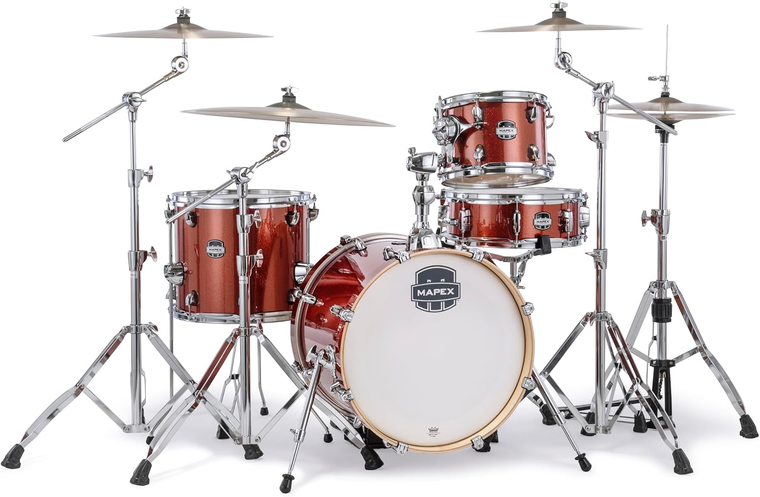 Mapex Mars 4-Piece Bop Shell Pack w/ 18" Bass Drum - Blood Orange Sparkle (MA486SOR)