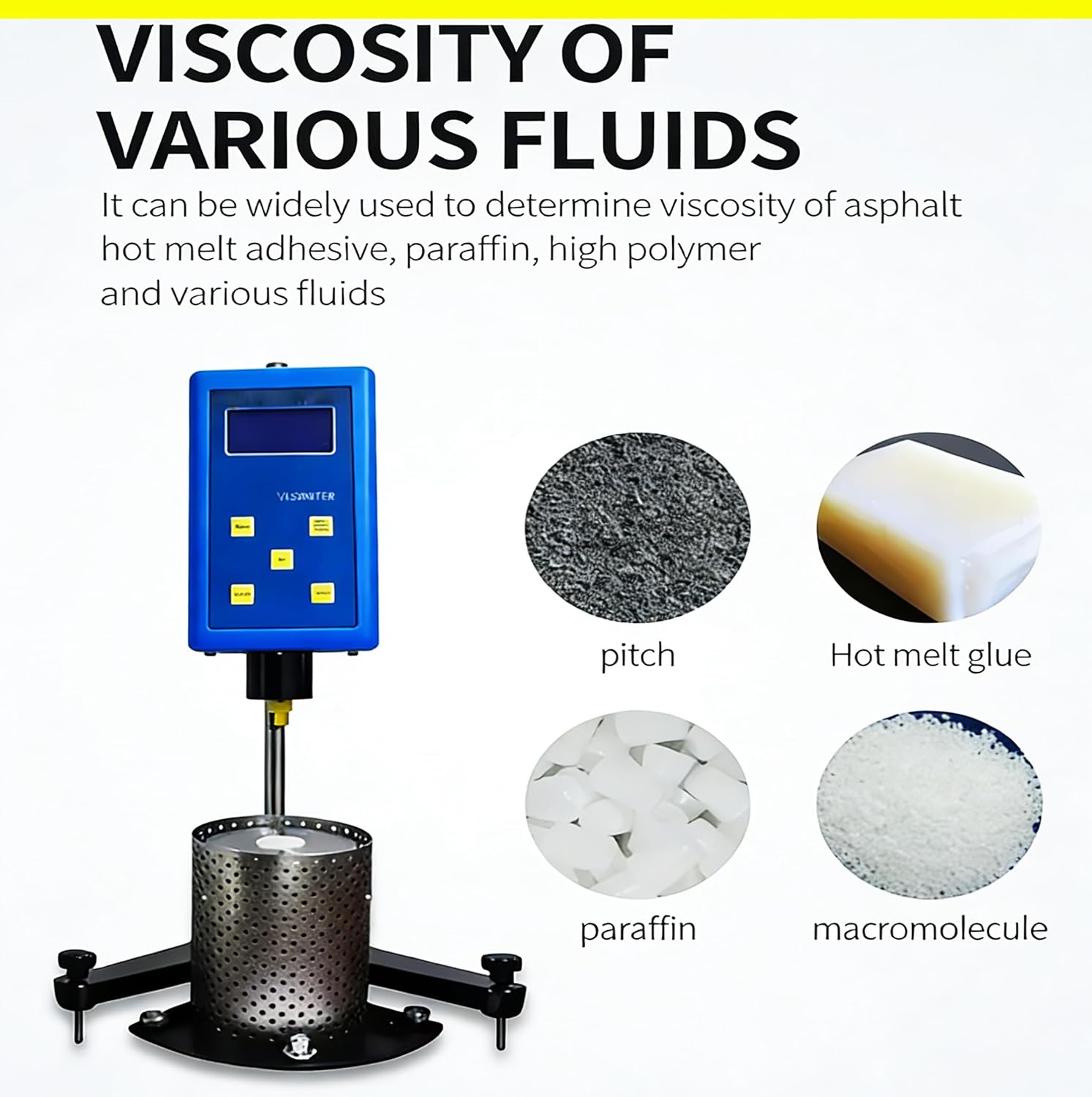 High Temperature Viscosity Meter Viscometer for Lab Testing with Room Temperature Plus to 250℃ Accuracy ±1% Range 50–200K Rotation Speed 5 10 20 50 100 r/min Printer Function for Polymer Melt