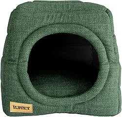 Cama iglu toca para cachorro e gato, cama 2x1 para cachorro ou gato com almofada, Cor Verde TAM. G