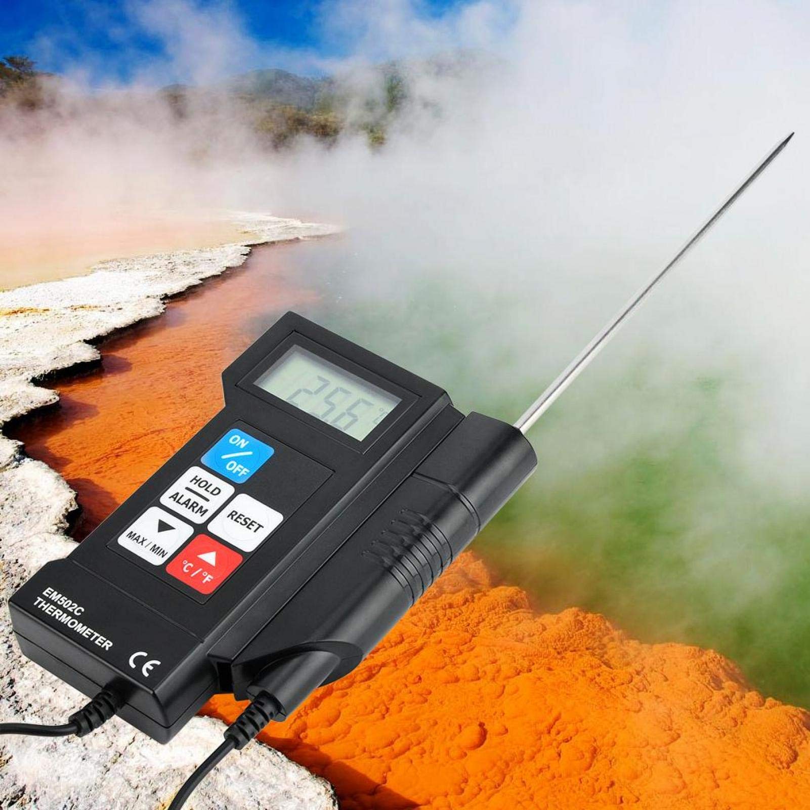 Termómetro electrónico de lectura instantánea de alimentos Probador de dulces de cocina para cocinar con sonda para carne/Freír/Hornear/Cocinar al aire libre/Barbacoa Lectura de velocidad a prueba de