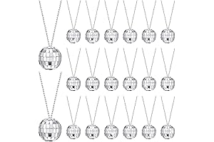 20 Pcs Mirror Disco Ball Necklaces | Perfect for 70s Disco Party