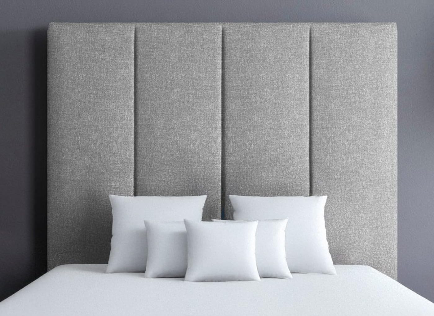 STYLISH TASSY HEADBOARD IN LUXURY CHENILLE FABRIC - BEAUTIFUL DESING BED HEADBOARDS IN 3FT, 4FT, 4FT6, 5FT, 6FT - 30" INCHES TALL (Silver Grey, 4FT6)
