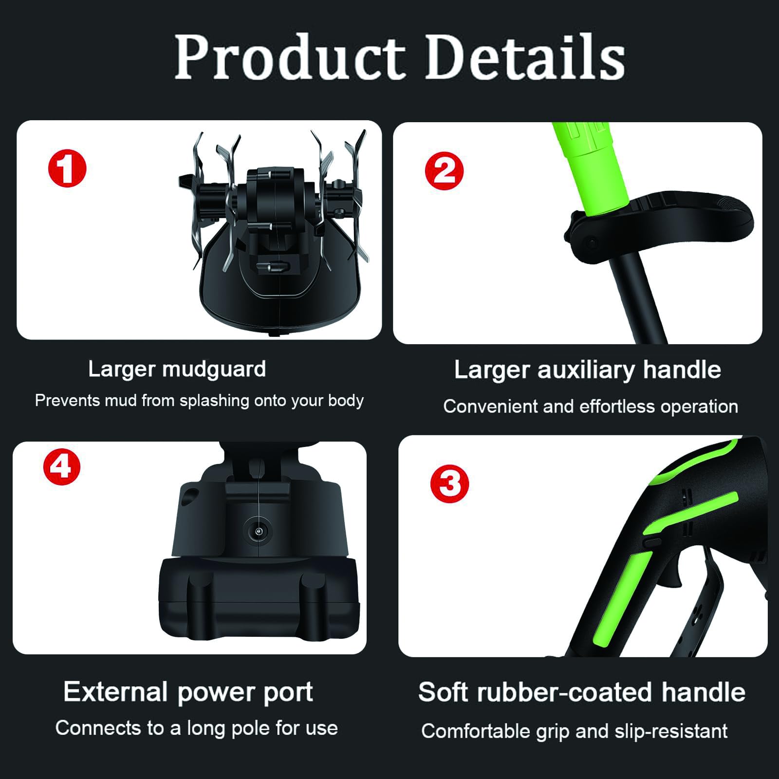 Cultivador De Jardín Inalámbrico – Mini Motoazada Eléctrica con 2 Baterías De 1,5Ah, 10 cm De Ancho Y Profundidad De Trabajo, Rotovator Manual Portátil para Deshierbe Y Huertos