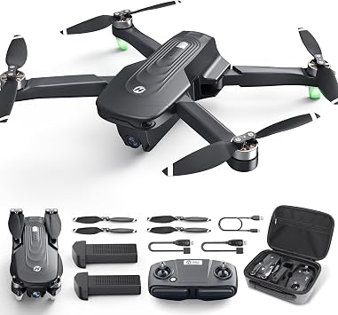 Holy Stone Drone with 4K Camera, GPS Equipped, Built-in Remote ID, Brushless Motor, Foldable, 2 Batteries, 46 Minutes Flight Time, 110  Wide Angle Camera, Storage Case Included, Return Mode, Follow Me