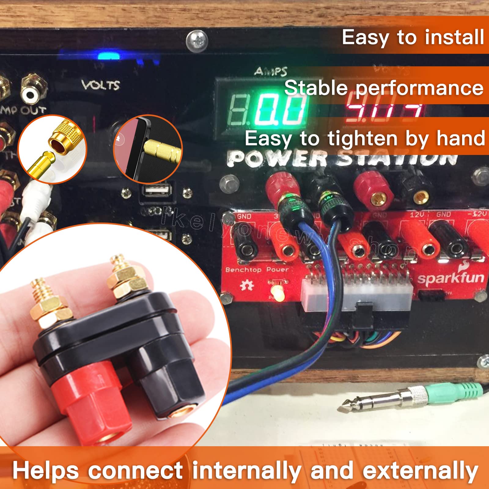 BASIC MODEL: 4mm Copper Crystal Speaker Amplifier Terminal Binding Post Banana Jack 31mm By