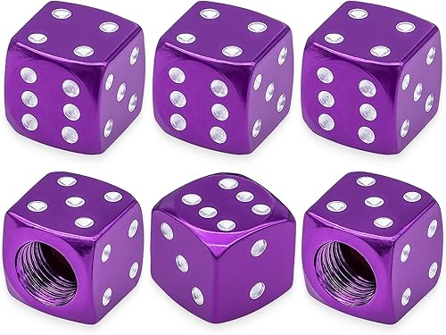 Vista 50 de 4 tapas de vástago de válvula de neumático estilo dado, con anillo de goma O, cubiertas universales de aleación de aluminio a prueba de polvo