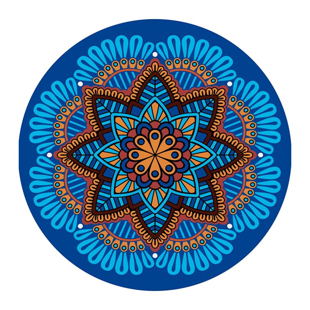 RajoNN Tappetino da Yoga Stampato Premium Tappetino da Meditazione Antiscivolo Mandala Tappetino da Meditazione Spesso 5 mm 55 * 55 Pollici per Pilates, Sport all'Aria Aperta