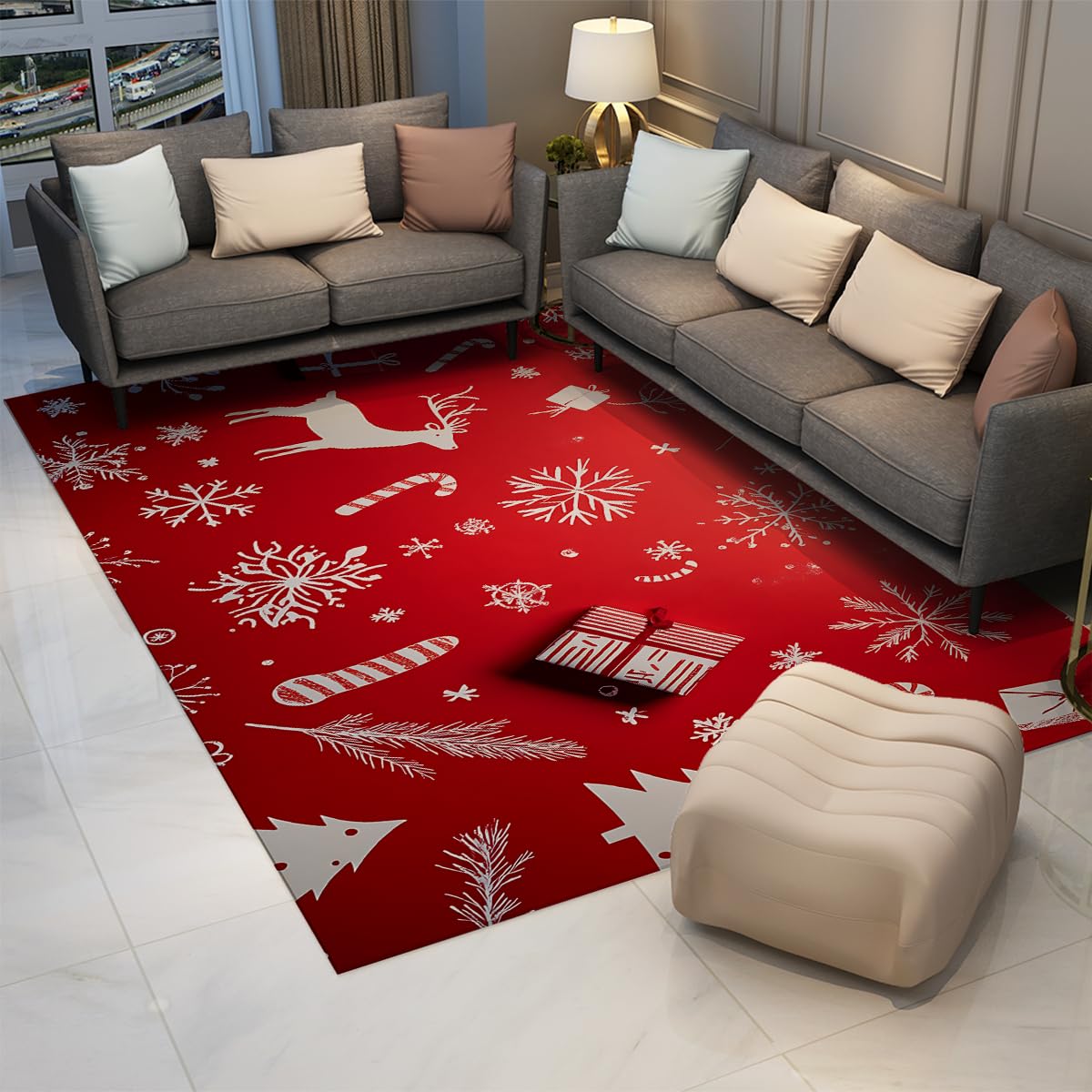 Tapis de salon Noël flocon de neige pour réchauffer la chambre des enfants