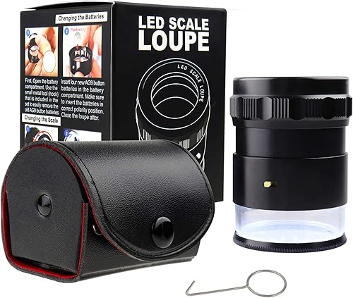 Miniatura 8 de Lupa de joyería iluminada, lupa plegable para joyas con luz LED brillante, lupa de joyería de bolsillo de 0.394 x 0.827 in, lupa de ojo para gemas,