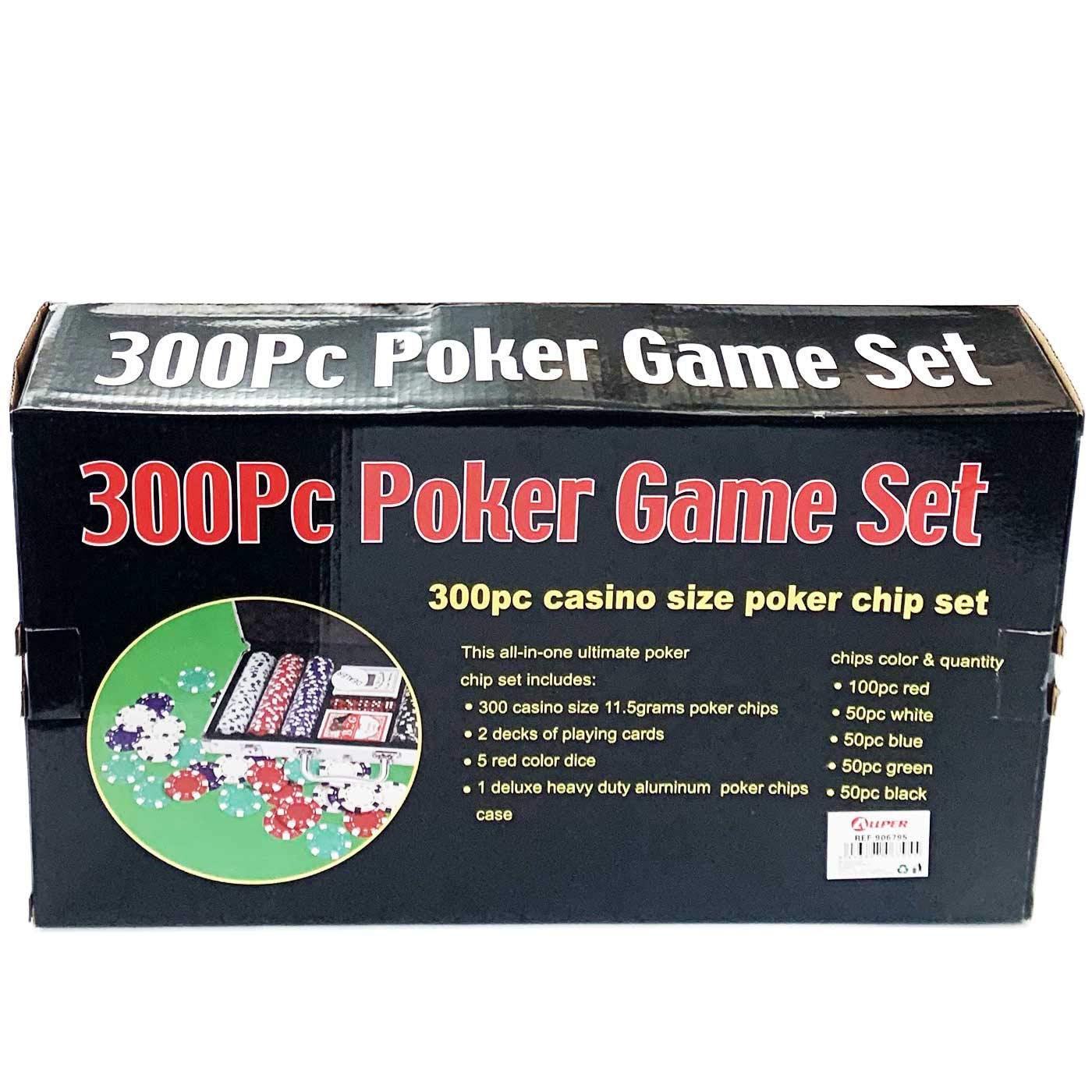 Acan Valigetta con 300 fiches mazzo e dadi di Poker