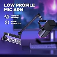 Vista 2 de InnoGear Low Profile Mic Arm, 360° Rotatable Microphone Arm Stand Foldable Desk Mic Boom Arm with 3/8" to 5/8" Adapter for Fifine AM8 K669B Blue