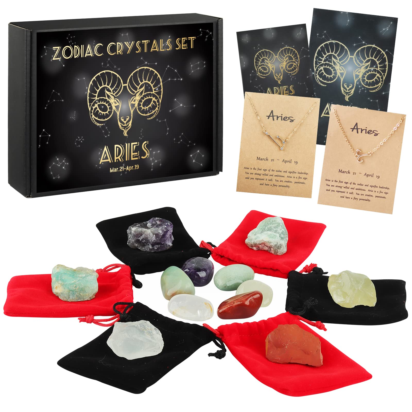 14pcs Aries Zodiac Crystals Gift Set Crystal And Healing Stones